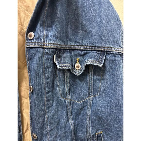 Levi's Silver Tab Denim Jacket Trucker Coat sz L Quilted Work Barn Chore Western - Picture 4 of 5